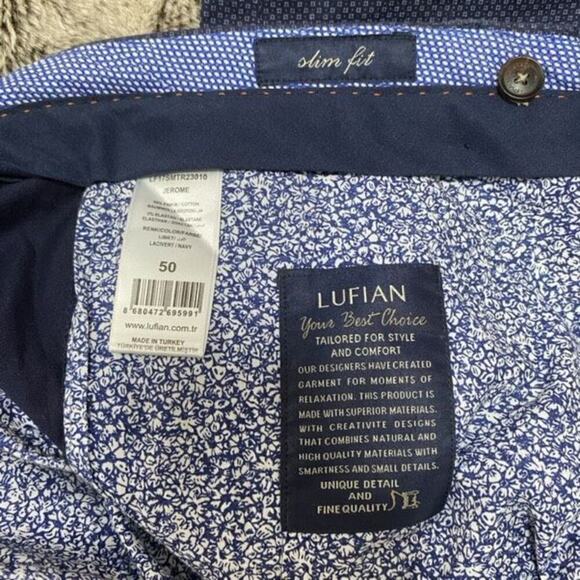 Lufian slim fit blue pants trousers | Sz 34 SEE MEASUREMENTS - Picture 2 of 7